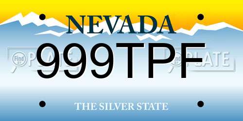 999TPF Nevada License Plate