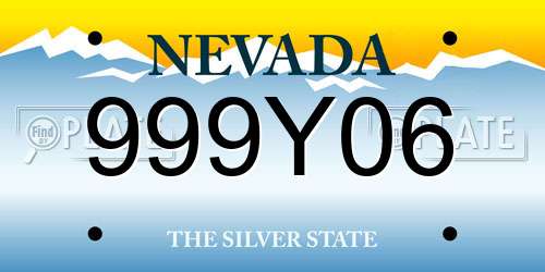 999Y06 Nevada License Plate