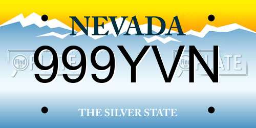 999YVN Nevada License Plate