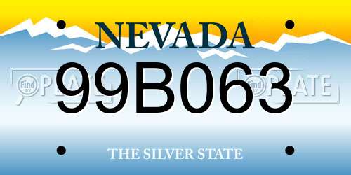 99B063 Nevada License Plate