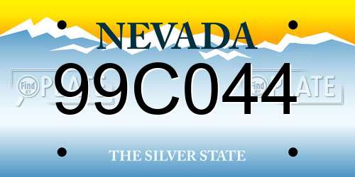 99C044 Nevada License Plate