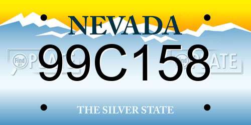 99C158 Nevada License Plate