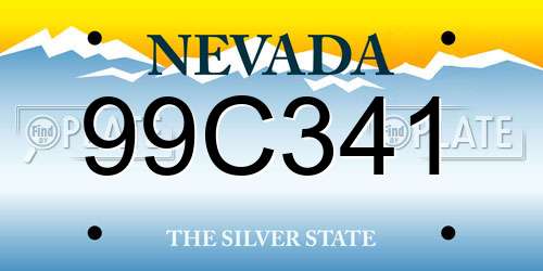99C341 Nevada License Plate