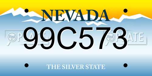 99C573 Nevada License Plate