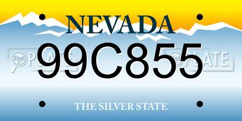 99C855 Nevada License Plate
