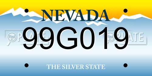 99G019 Nevada License Plate