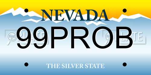 99PROB Nevada License Plate