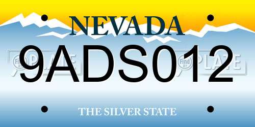 9ADS012 Nevada License Plate