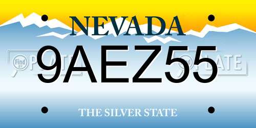 9AEZ55 Nevada License Plate