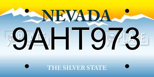 9AHT973 Nevada License Plate