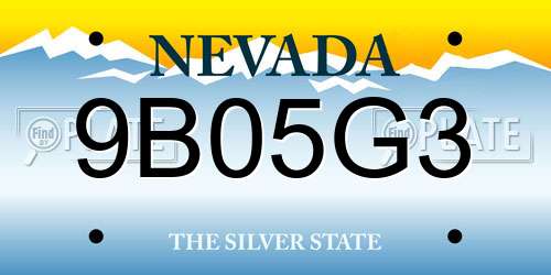 9B05G3 Nevada License Plate