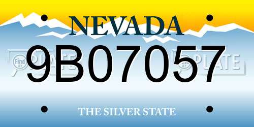 9B07057 Nevada License Plate
