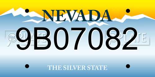 9B07082 Nevada License Plate