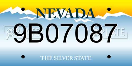 9B07087 Nevada License Plate