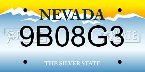 9B08G3 Nevada License Plate