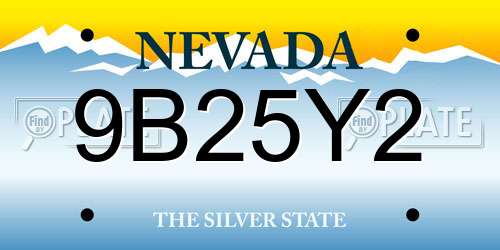9B25Y2 Nevada License Plate
