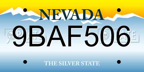 9BAF506 Nevada License Plate