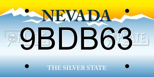 9BDB63 Nevada License Plate