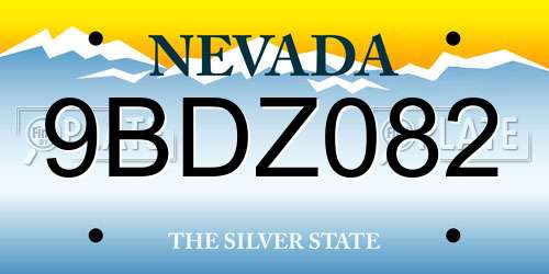 9BDZ082 Nevada License Plate