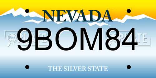 9BOM84 Nevada License Plate