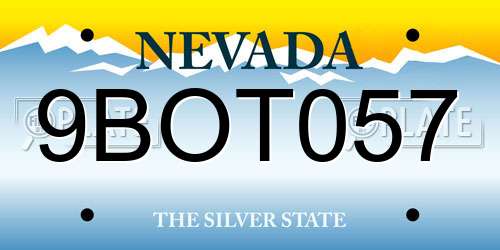9BOT057 Nevada License Plate