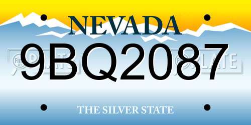 9BQ2087 Nevada License Plate