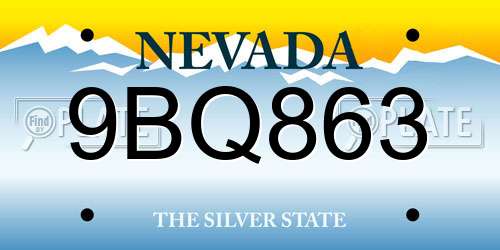 9BQ863 Nevada License Plate