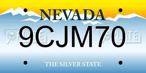 9CJM70 Nevada License Plate