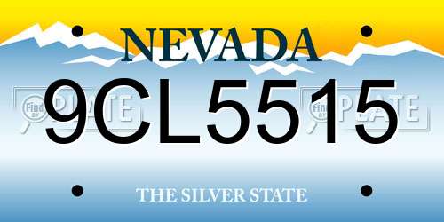 9CL5515 Nevada License Plate