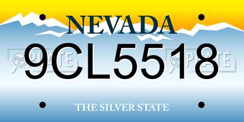 9CL5518 Nevada License Plate