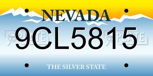 9CL5815 Nevada License Plate
