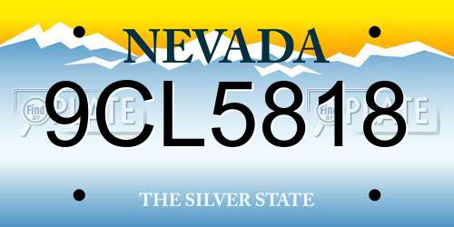 9CL5818 Nevada License Plate