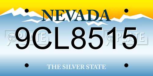 9CL8515 Nevada License Plate