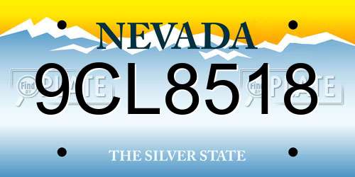 9CL8518 Nevada License Plate