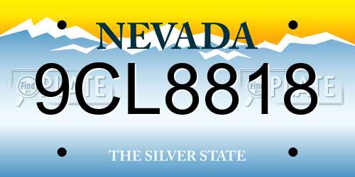 9CL8818 Nevada License Plate