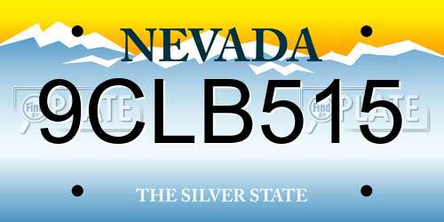 9CLB515 Nevada License Plate