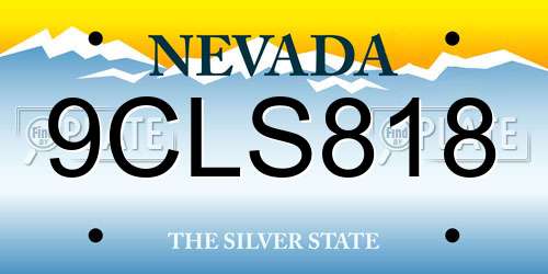 9CLS818 Nevada License Plate