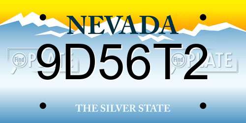 9D56T2 Nevada License Plate