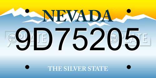 9D75205 Nevada License Plate