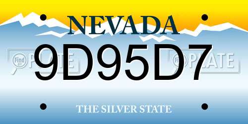 9D95D7 Nevada License Plate