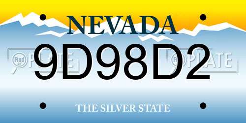 9D98D2 Nevada License Plate