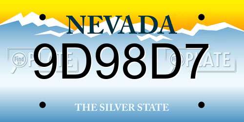 9D98D7 Nevada License Plate