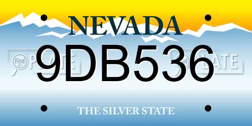 9DB536 Nevada License Plate