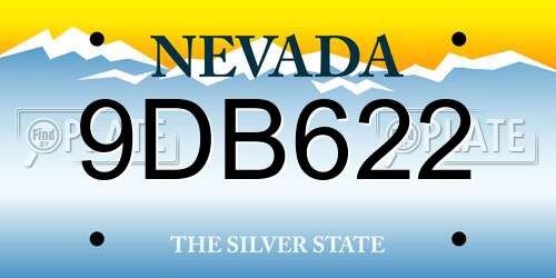 9DB622 Nevada License Plate