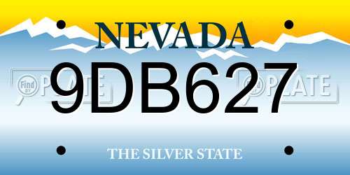 9DB627 Nevada License Plate