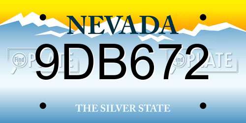 9DB672 Nevada License Plate