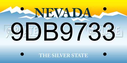 9DB9733 Nevada License Plate