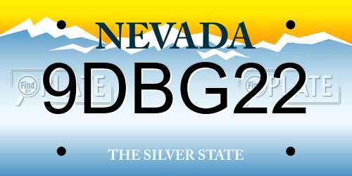 9DBG22 Nevada License Plate