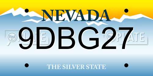 9DBG27 Nevada License Plate