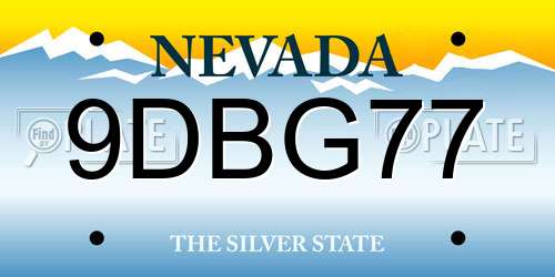 9DBG77 Nevada License Plate